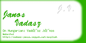 janos vadasz business card